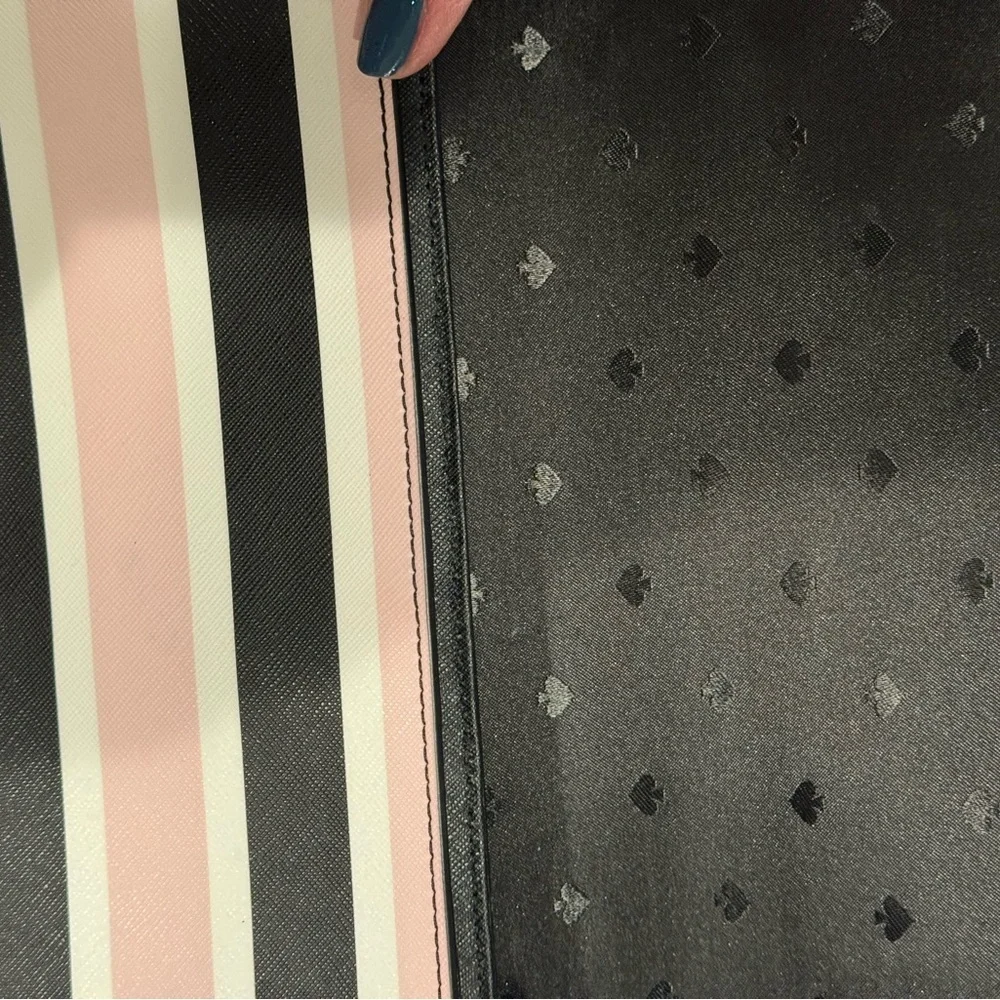 NWOT Kate Spade Pink and Black Striped Crossbody Bag Classic Dressy Preppy Work